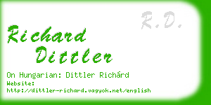richard dittler business card